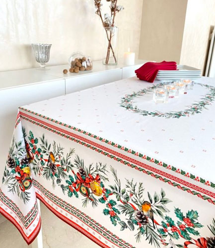 French coated or cotton tablecloth (Sylvestre) - Click Image to Close